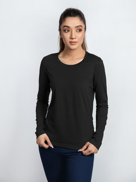 Women Crew Neck Long Sleeve Tee - BESTEES