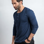Men Henley Long Sleeve Tee