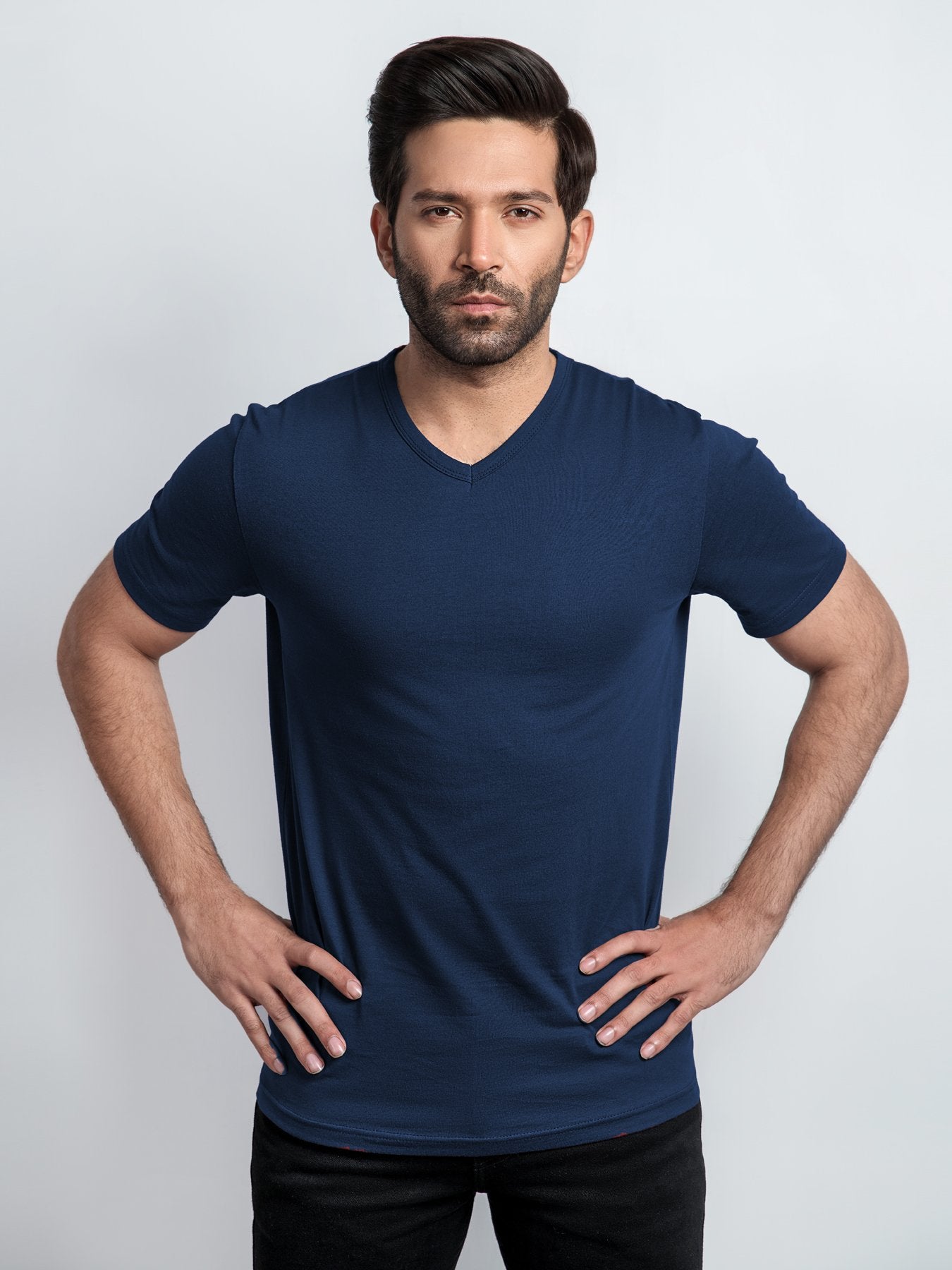 Men V Neck Tee